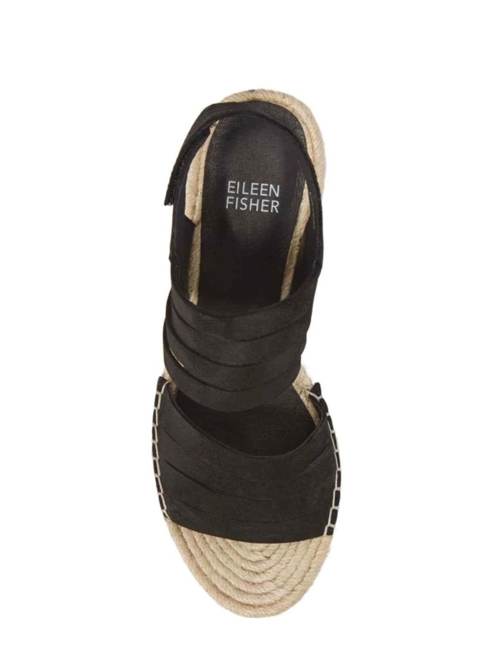 Eileen Fisher Sandal Largo Black Suede Espadrille Platform Wedges size 11 - Picture 2 of 8